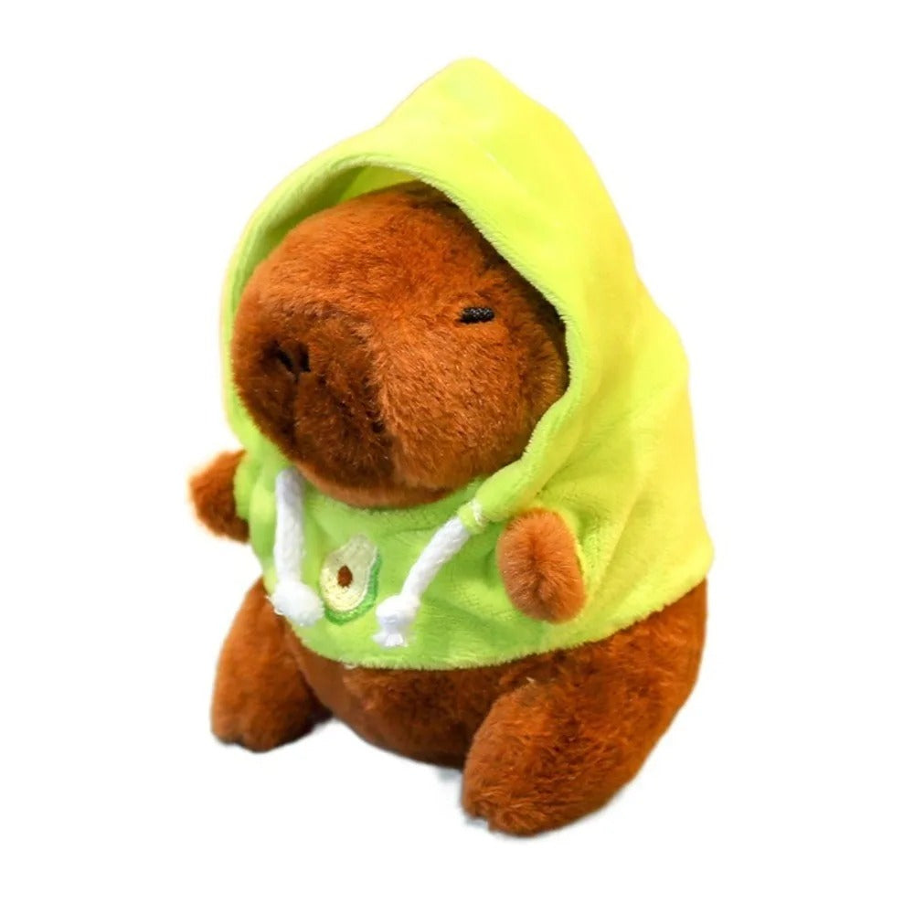 Capybara With a Hoodie Plush Toy Keychain