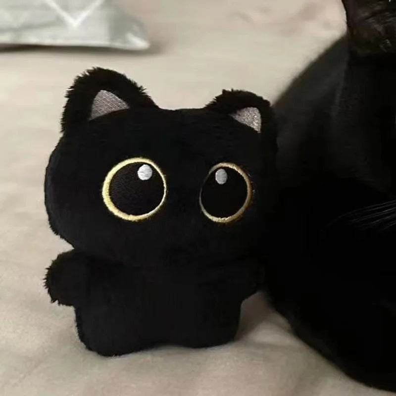 Cute Black Cat Plush Toy Keychain