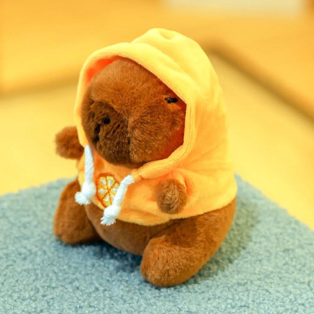 Capybara With a Hoodie Plush Toy Keychain