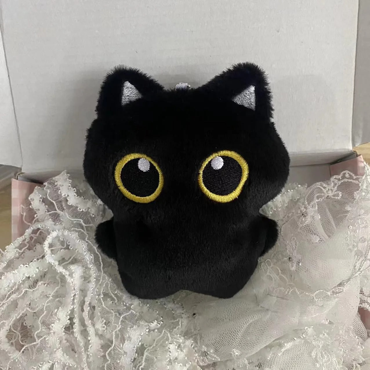 Cute Black Cat Plush Toy Keychain