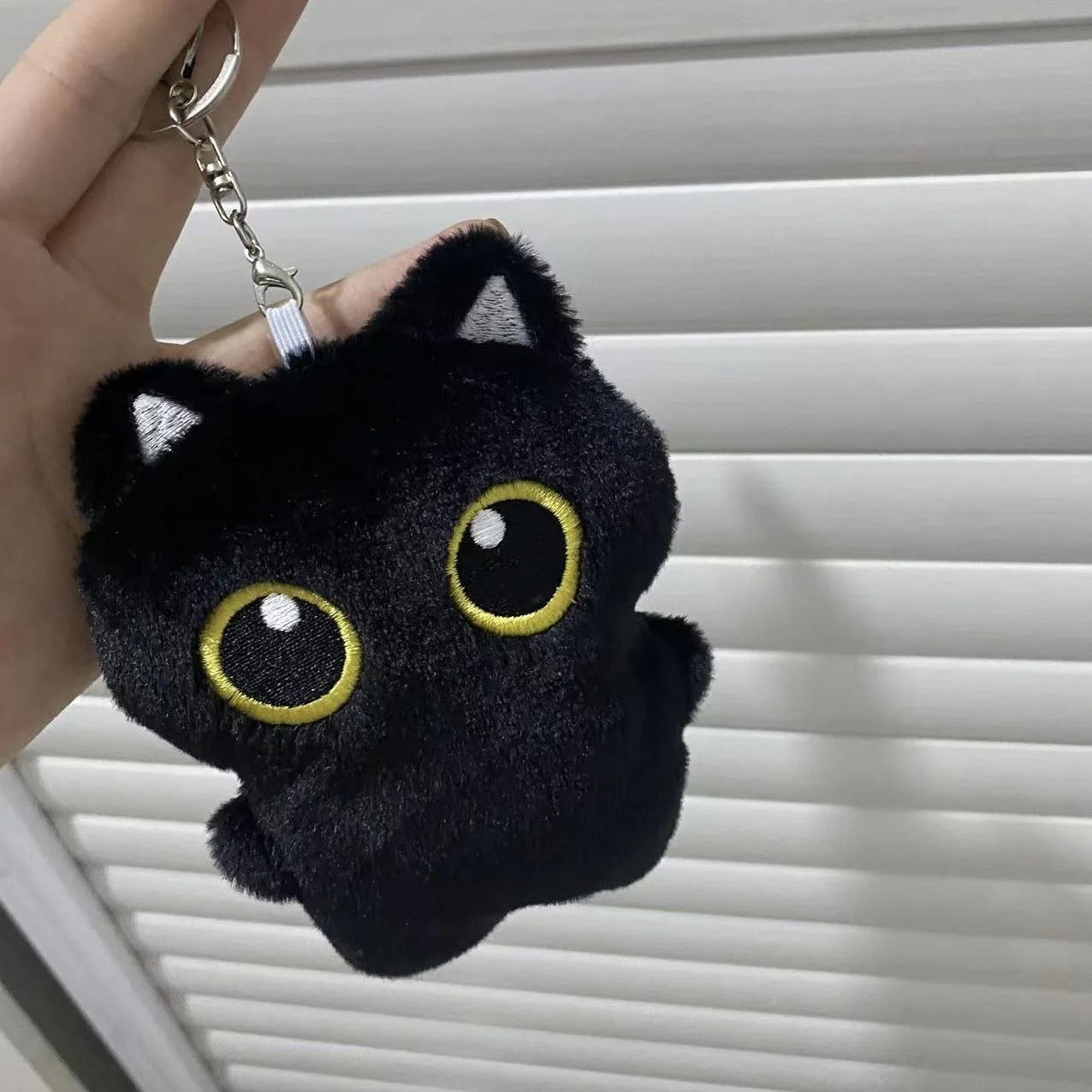 Cute Black Cat Plush Toy Keychain