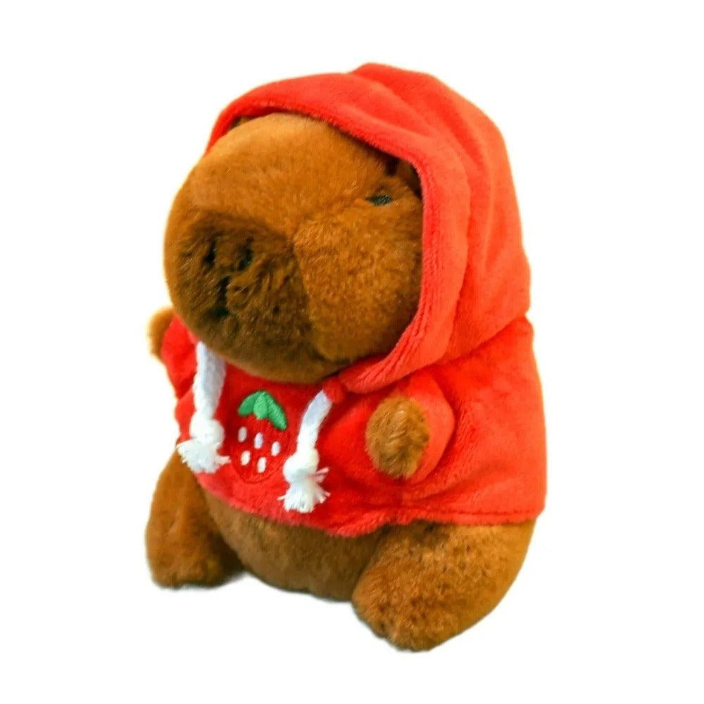 Capybara With a Hoodie Plush Toy Keychain